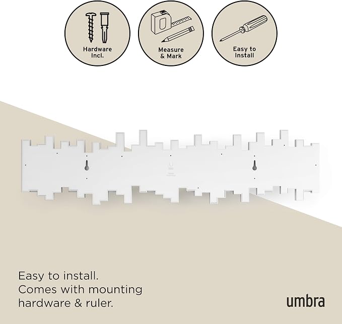 Umbra Sticks Wall Coat Rack, Wall Mount 8 Retractable Hooks, holds five pounds - Image 6