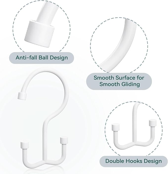 Shower Curtain Hooks, Shower Curtain Rings, Durable Shower Curtain Hangers Rust - Image 4