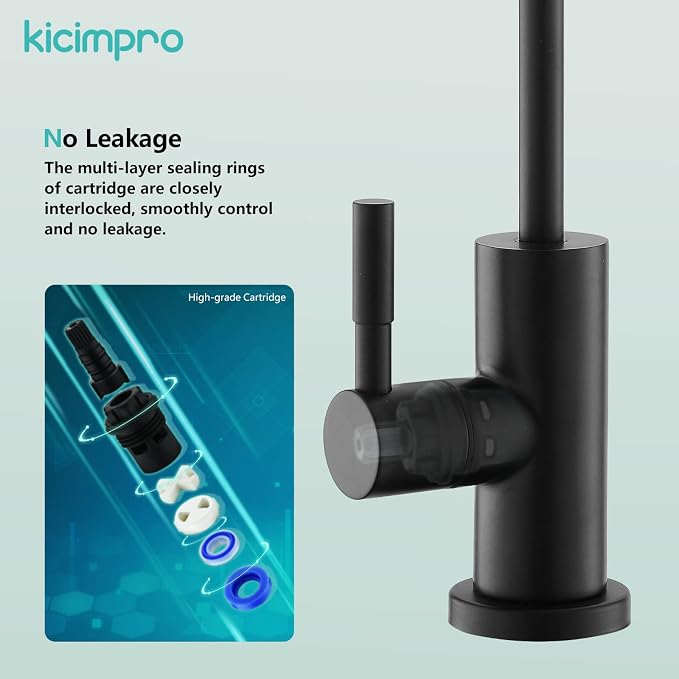 Water Filter Faucet for RO System, Non-Air Gap, Matte Black | Lead-Free SUS304 - Image 4