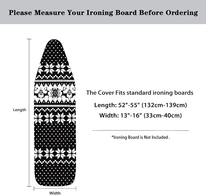 Snowflake Pattern Ironing Board Cover and Pad, Anti-Burning Heat Reflective - Image 6
