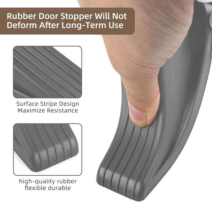 JZWBLILY Door Stoppers for Bottom of Door on Floor, Premium Rubber Door Stopper - Image 3