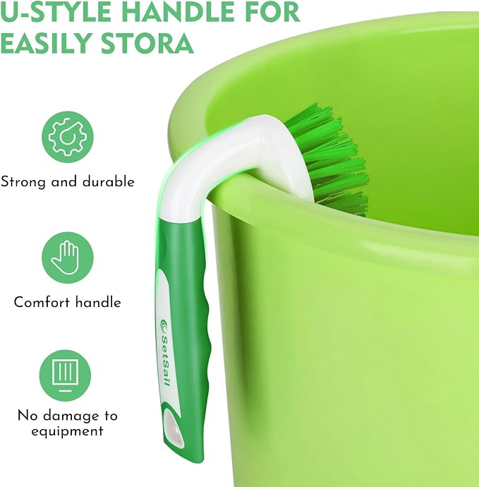SetSail Scrub Brush, Stiff Bristle Cleaning Scrubber, 2 Pack | Durable Bristles - Image 4