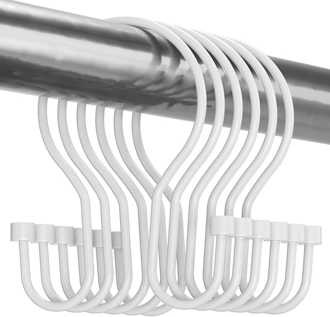 Bathway White Shower Curtain Hooks Shower Curtain Rings by Bathway