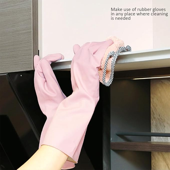 Alimat PluS Rubber Gloves Latex Free, Without Liner, 3 Pairs, Large | Reusable - Image 7