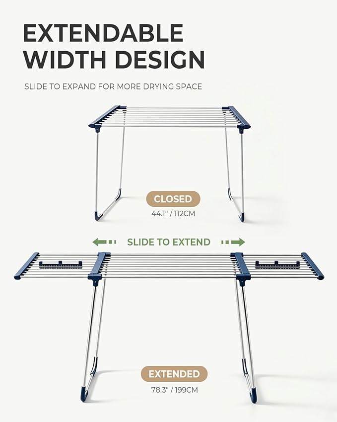 JS HANGER 90FT Extendable Clothes Drying Rack, Expands from 44" to 78" - Image 3