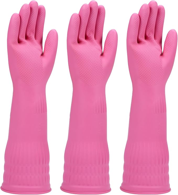 Rubber dishwashing gloves 3 or 6 Pairs by IUCGE