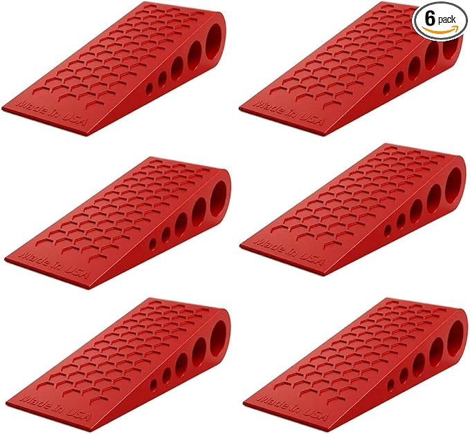Door Stoppers Red-6 Pack for Bottom of Door Premium Floor Rubber Door Stop by SuspensionDudes