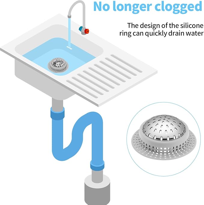 Aluvor Bathtub Drain Hair Catcher Shower Drain Cover Sink Drain Protector | - Image 4
