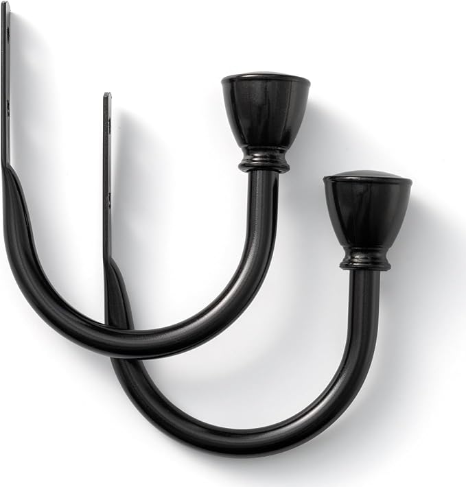 2 Pack Black Curtain Hooks for Drapes, Metal Curtain Tiebacks - Image 8
