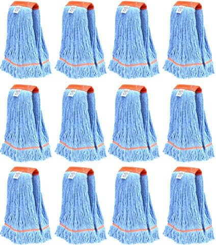 Nine Forty 12-Pack Industrial and Commercial-Grade Looped End Wet Mop Head by NineForty