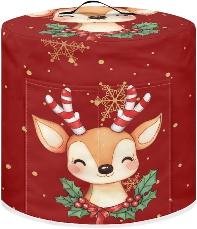 Cute Elk Pressure Cooker Cover Instant Pot Accessories Instant Pot Kitchen Appliance Dust Cover with Pockets for Rice Cooker Air Fryer Slow Cooker Dust Covers for Kitchen Size S