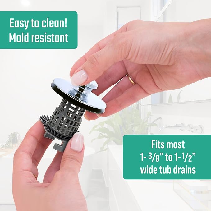 Drain Buddy Ultra Flo No Installation 2 in 1 Clog Preventing Tub Drain Stopper - Image 9