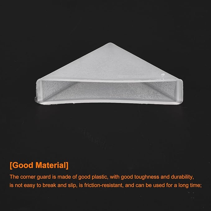 uxcell 20Pcs Plastic Corner Protectors 12x66mm Triangle Shape Glass Corner Guards Cushion for Corner Protection of Glass, Mirror, Tile, White