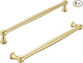 khtumeware 2 Pack 12 Inch(305mm) Brushed Gold Cabinet Pulls Matte Gold Kitchen Cabinet Handles Kitchen Cabinet Hardware for Cupboard Drawer Handles Dresser Pulls