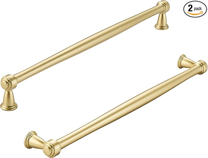 khtumeware 2 Pack 12 Inch(305mm) Brushed Gold Cabinet Pulls Matte Gold Kitchen Cabinet Handles Kitchen Cabinet Hardware for Cupboard Drawer Handles Dresser Pulls
