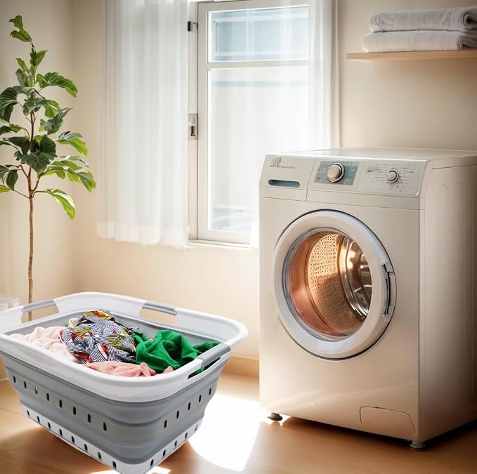 SAMMART 42L Collapsible Plastic Laundry Basket - Image 2