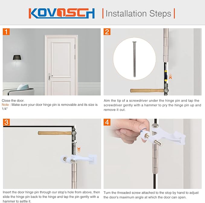 2 Pack Hinge Pin Door Stopper White - Image 6