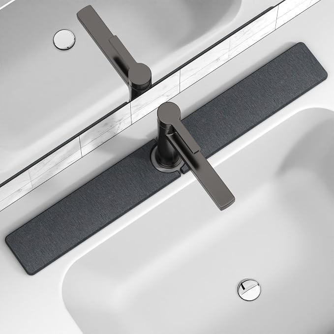 Premium Stone Faucet Mat for Kitchen Sink, Sink Splash Guard Tray for Prevents by Unknown