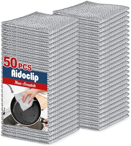 Non-Scratch Steel Wool Dishcloths Kitchen Scrubbers by Aidoclip