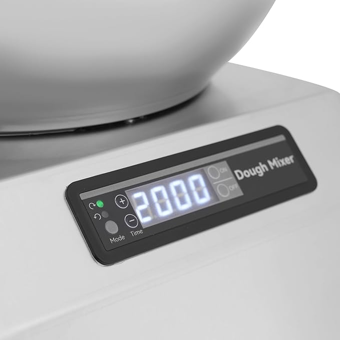 Commercial Dough Maker, 8KG Dough Kneading Machine, 1500W 110V Stainless Steel Dough Mixer Machine with Visible Lid for Bakery Pizzeria, Bidirectional Rotation Flour Mixer with Timing Function