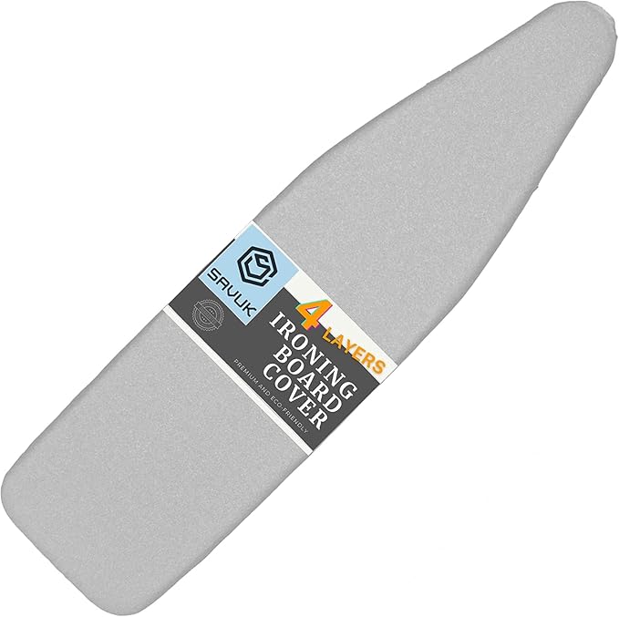 SAVUK Ironing Board Cover and Pad Standard Size Silicone Coated 4 Layers 15x54 by SAVUK