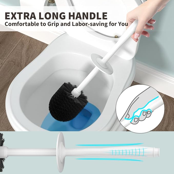 Toilet Brush and Holder 2 Pack, Toilet Bowl Brush - Image 4