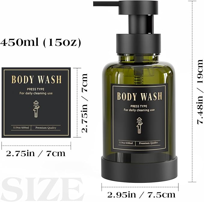 Luxspire Foaming Soap Dispenser 15oz Hand Soap Bottle, Olive Green, 2 Pack | - Image 8