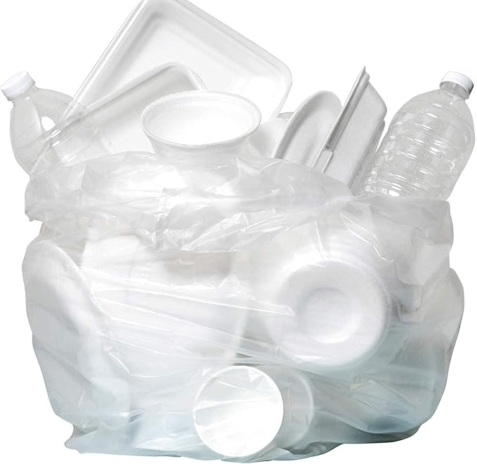 Aluf Plastics 10 Gallon 6 Micron Clear Trash Bags 24" x 24" 4000 Count - Image 4