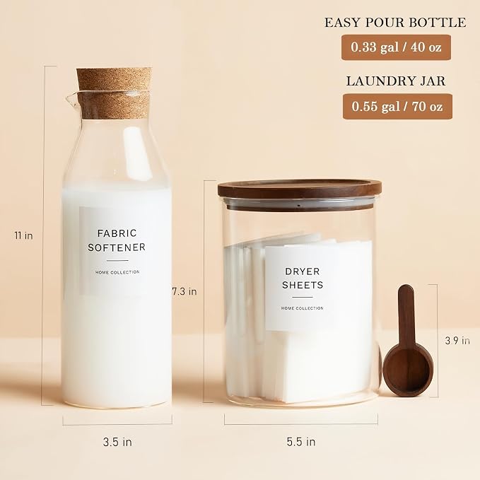 Powder Laundry Detergent Container, Glass Laundry Room Organization Jars - Image 2