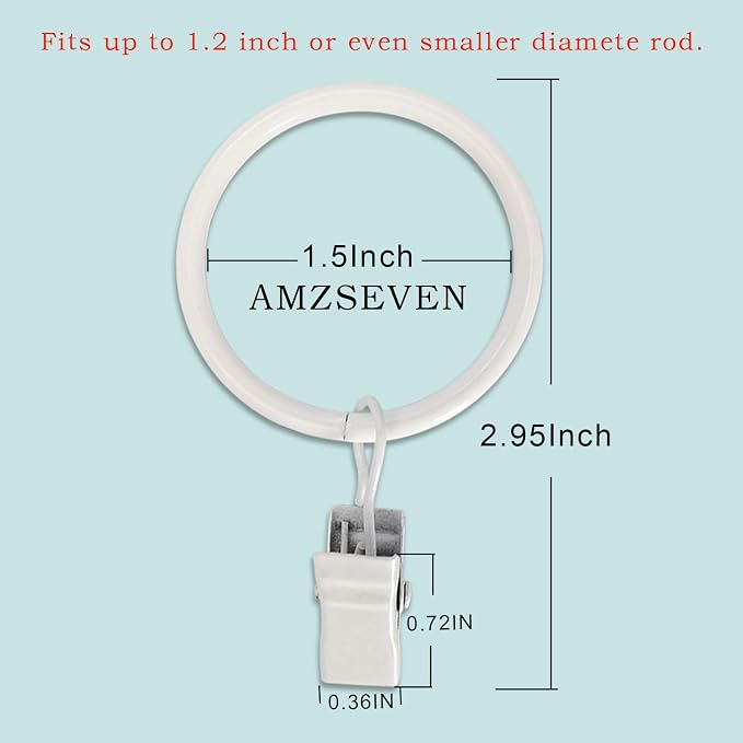 100 Pack Metal Curtain Rings - Image 2