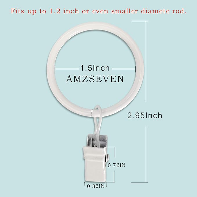 40 Pack Metal Curtain Rings - Image 2