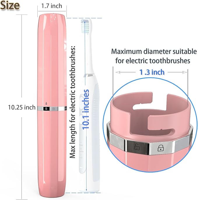 Long Ventilated Electric Toothbrush Travel Case, Portable Holder, Fits Most - Image 4
