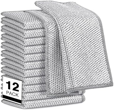 AIDEA Non Scratch Wire Dishcloth 12PK, Dish Cloths by AIDEAHOME