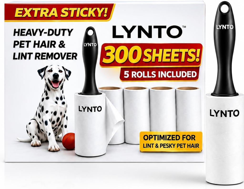 Lint Roller 300-Sheets Extra Sticky Pet Hair Rolls, Powerful Portable Hair - Image 5