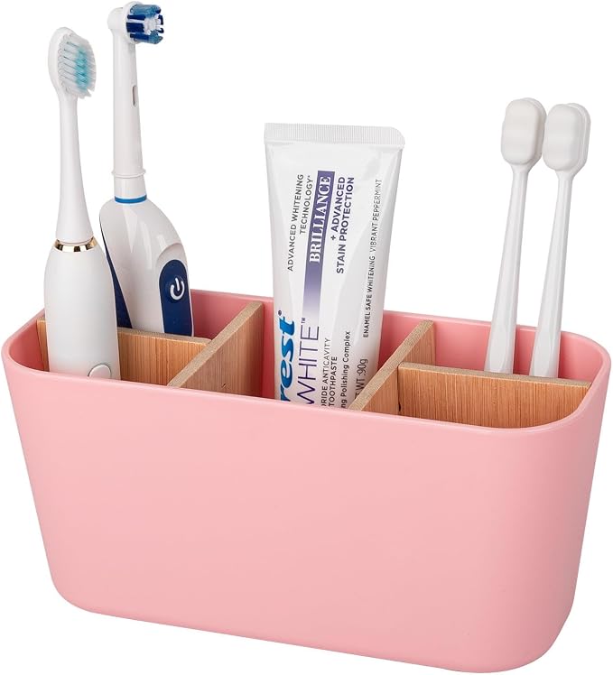 Toothbrush Holders Electric Tooth Brush and Toothpaste Organizer, 5 Slots by Heagoale