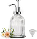 SheeChung 12oz Clear Glass Liquid Soap Dispenser, 1 Pack | Elegant Hand Soap by SheeChung