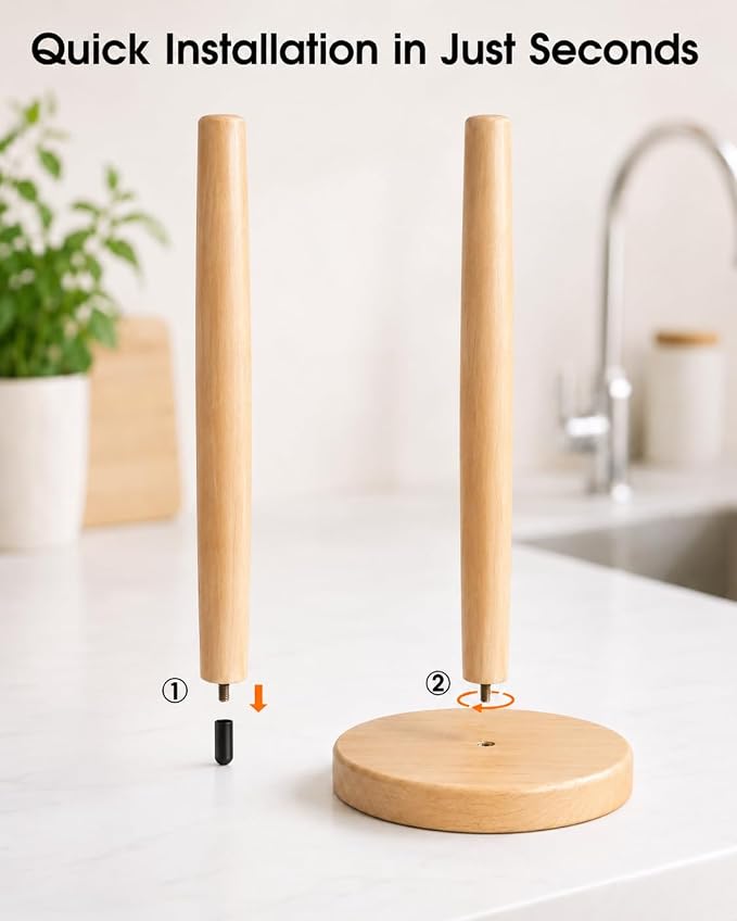 KitchLife Wooden Paper Towel Holder Countertop - Image 4