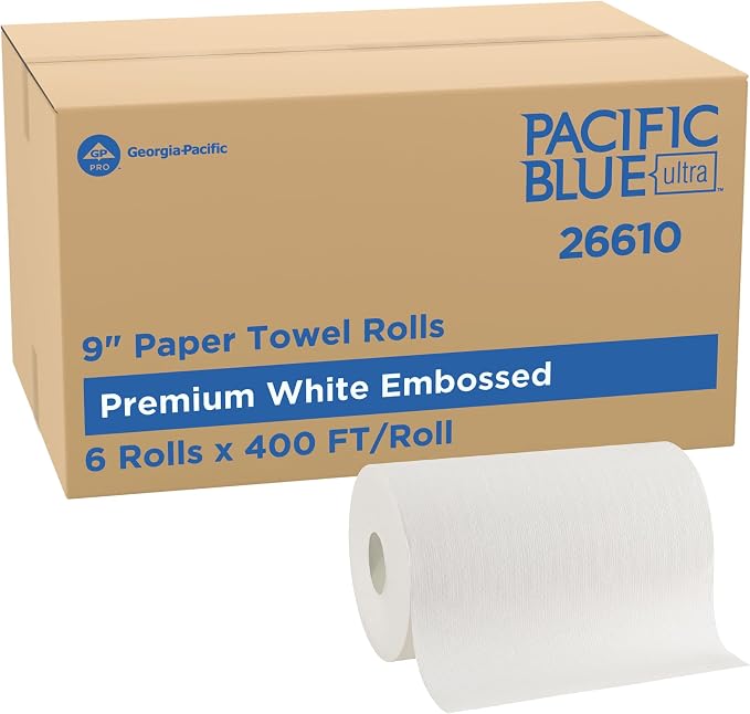 Pacific Blue Ultra by Georgia-Pacific PRO 9” Paper Towel Rolls, 400 Feet Per by Georgia-Pacific