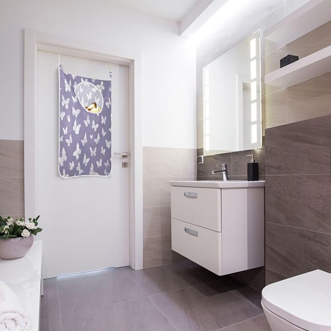 1PC Hanging Laundry Hamper Bag Over the Door Laundry Hamper Wall Hamper Large - Image 7