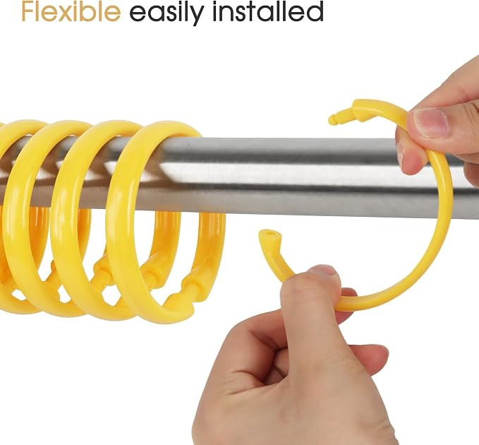 Yellow Shower Curtain Hooks - Image 3