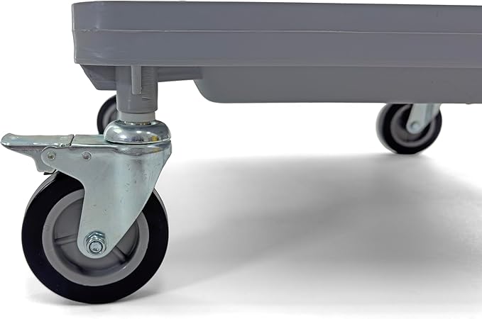 Glass Rack Dolly, Light Gray, 4-Inch Wheels with 2 Locks, 250 lbs Capacity, Mobile Dish Rack Transport Cart