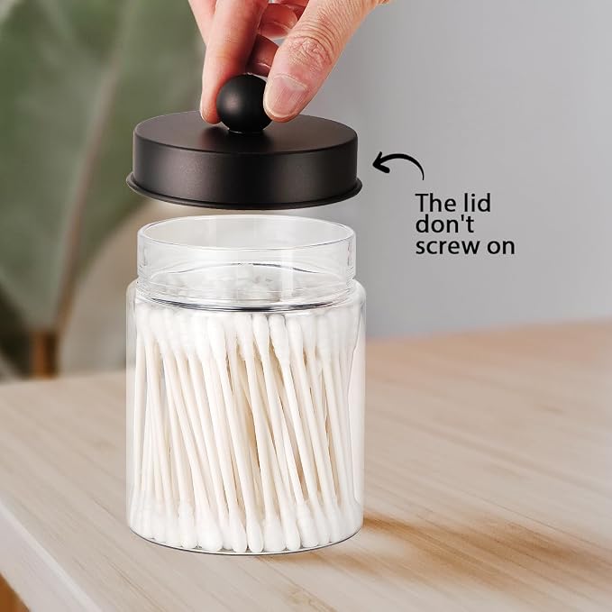 Amolliar Acrylic Apothecary Jar Bathroom Qtip Holder Bronze 4 Pack - Image 7