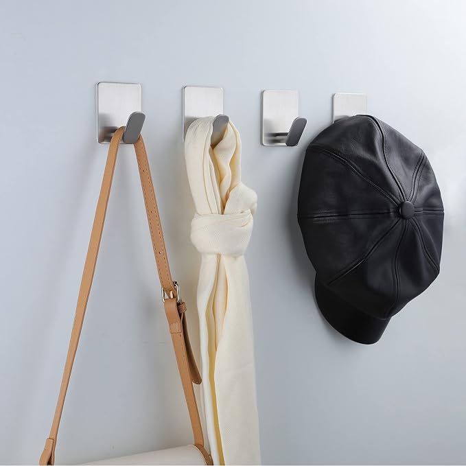 Adhesive Towel Hooks, SUS 304 Stainless Steel No Drill Shower Hooks | 26lb - Image 5