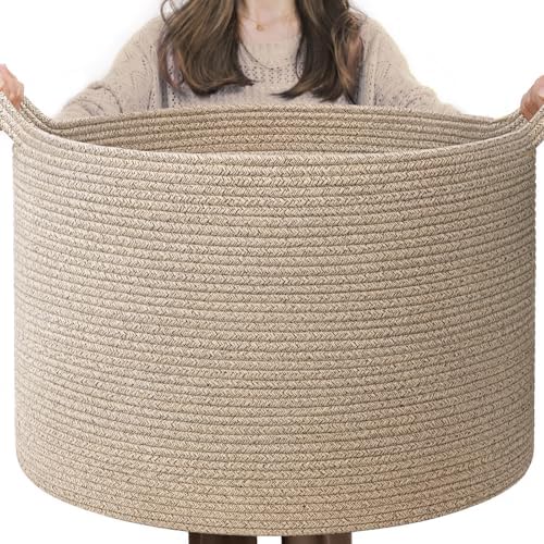 INDRESSME XXXLarge Woven Wicker Blanket Basket Living Room by INDRESSME