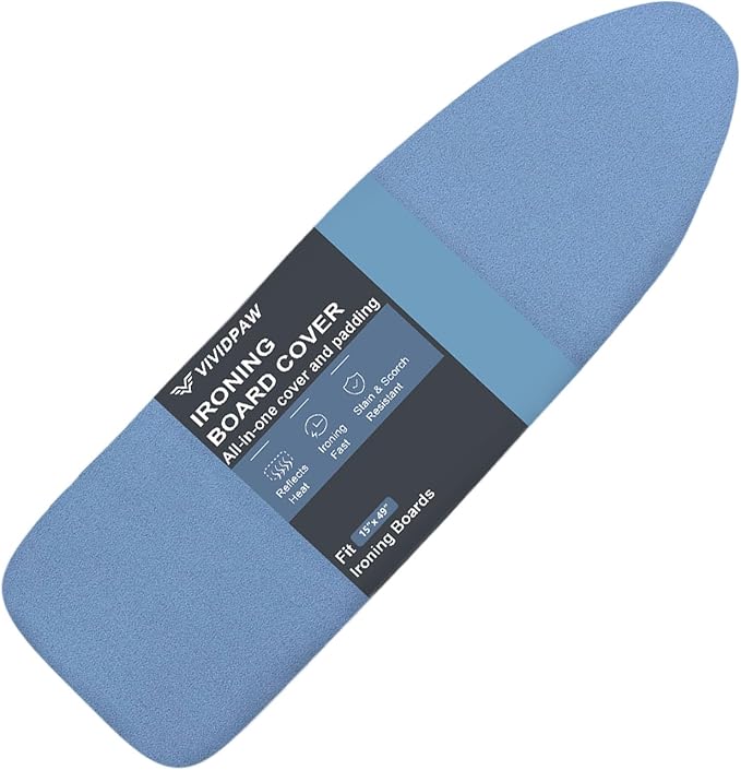 VividPaw Ironing Board Cover and Pad, Thick Padding, Elastic Edge, Silicone by VividPaw