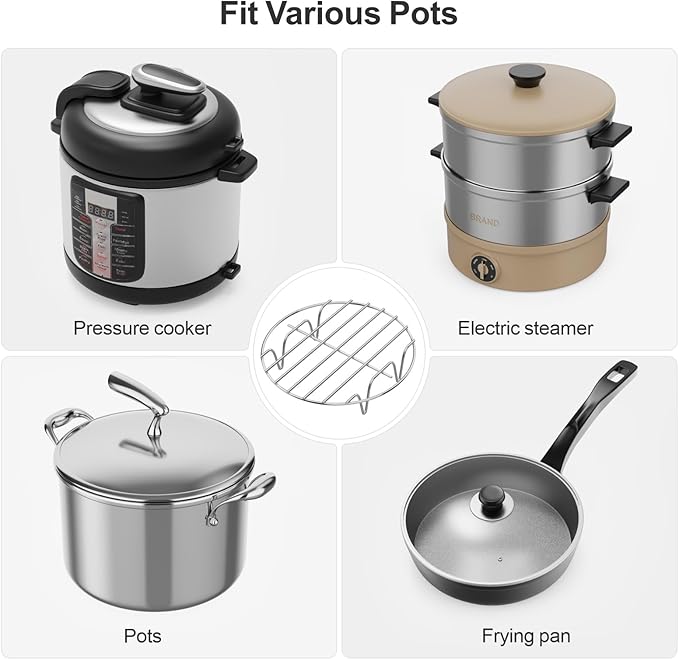 GSlife Trivet for Instant Pot Steamer Rack - Stainless Steel Accessories, 7 Inch Steam Rack Fits 3, 6 Qt Pressure Cooker, Cooking Cooling Steaming Baking Stand, 1 Pack