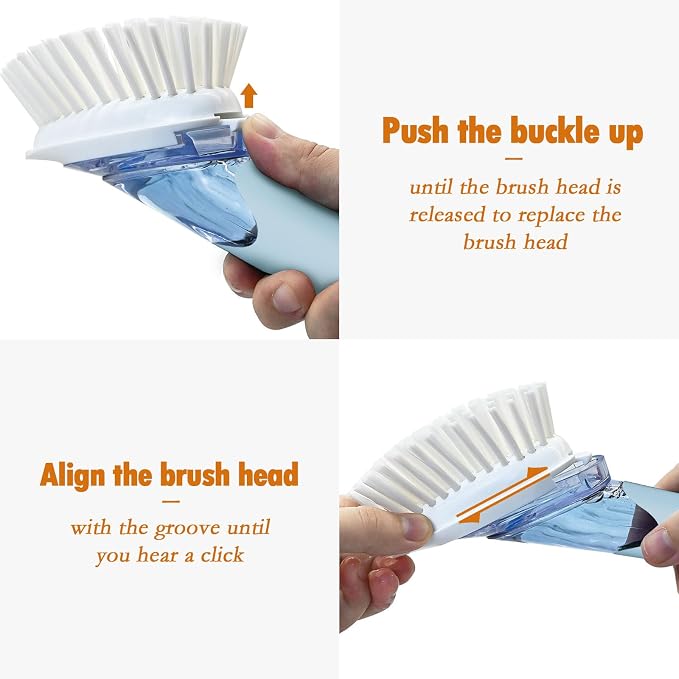 RIMAY Soap Dispensing Dish Brush Dish Scrubber - Image 5