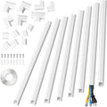 Yecaye 125In Cord Covers for Wall Mounted TV, W0.98in H0.51in, Cable Management by Yecaye