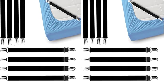 FeelAtHome 8-Piece Black Bed Sheet Clips by FeelAtHome