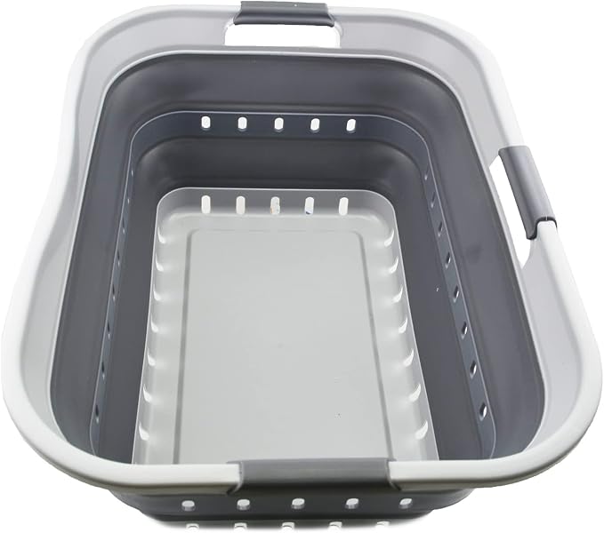 SAMMART 42 Collapsible Plastic Laundry Basket, Foldable Pop Up Storage - Image 4